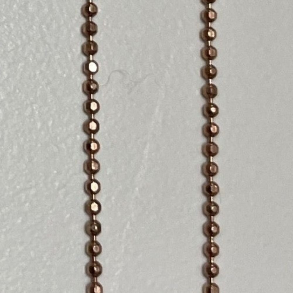 Rose Gold 925 Sterling Silver Bead Ball Chain Necklace italy W/ 17.5" - Picture 15 of 16